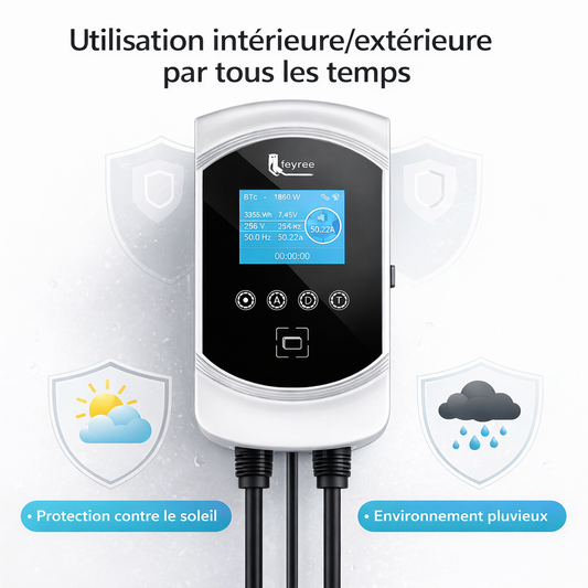 Borne de recharge Type 2 monophasée et triphasée 7,4 kW / 11 kW / 22 kW – IP65